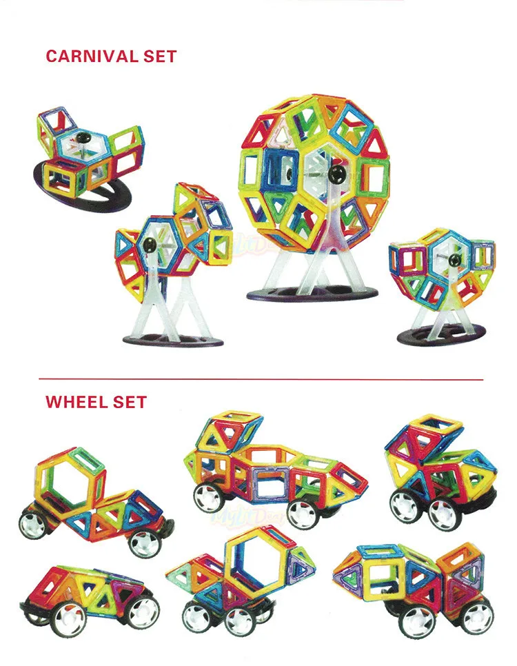 MylitDear большой размер Магнитный дизайнер 61 шт. строительные игрушки 3D Строительная игрушка Детские образовательные товары творческие игрушки