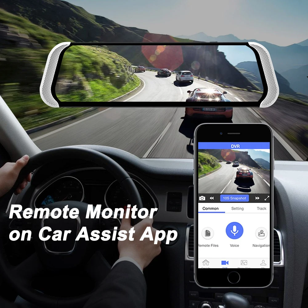 Зеркало видеорегистратор Bluavido 10 дюймов IPS 4G Android GPS ADAS FHD 1080P Wi Fi|Видеорегистраторы|