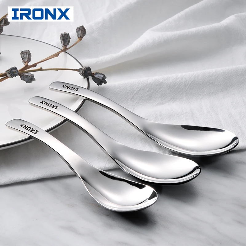 

304 stainless steel soup spoon deepen thicken large capacity spoons creative dinnerware