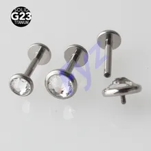 Кристалл драгоценный камень G23 титановая губная серьга губы пирсинг 16 г внутренняя нить уха трагус серьги, Надеваемые На ушной хрящ спираль шпильки ювелирные изделия для тела