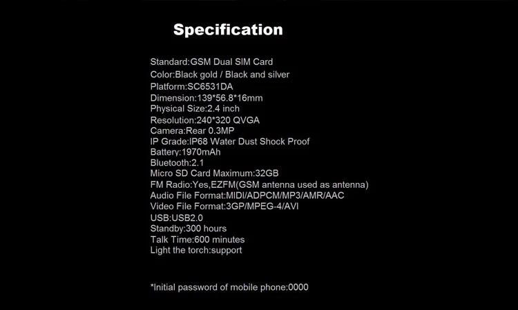 Stock in Europe AGM M2 Spreadtrum SC6531DA 2.4 Inch Screen Bluetooth IP68 Waterproof Dustproof Dropproof Dual SIM 2G Mobile Bar Phone