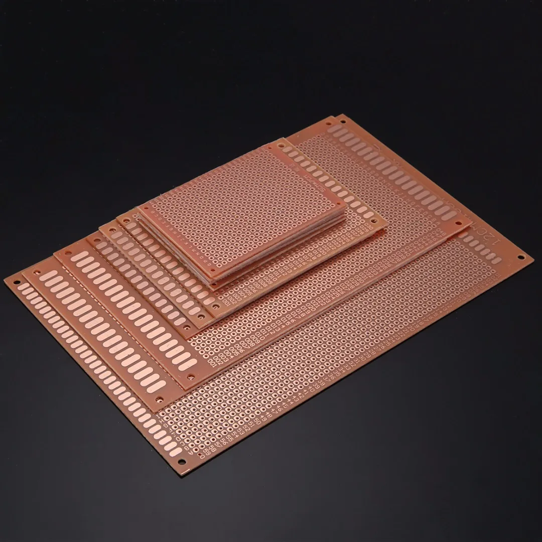 12pcs DIY Prototyping Board PCB Printed Circuit Prototype Breadboard Stripboard 12x18/9x15/7x9/5x7cm