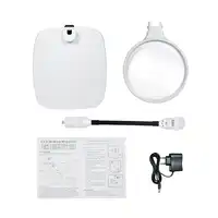Magnifiers Loupe with 138mm 8X10X Lens Bright Light Magnifying Tool Repair Tools 2-in-1 LED Desktop Magnifier Desk Lamp
