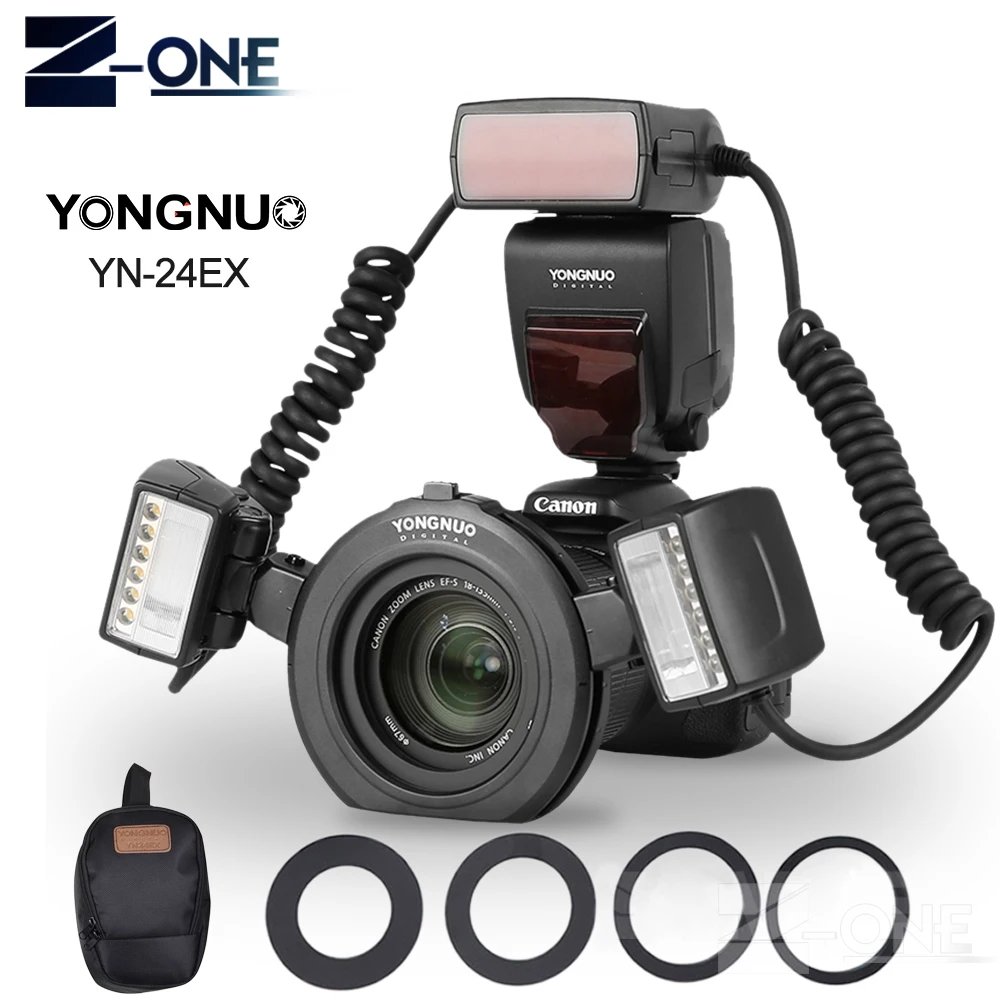 Yongnuo Yn24ex Macro Ring Ettl Flash Speedlite With 2 Flash Head 4
