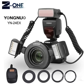 

YONGNUO YN-24EX Macro Ring ETTL Flash Speedlite with 2 Flash Head 4 Adapter Rings for Canon DSLR 5DIII, 5DII, 5D, 7D, 7DII