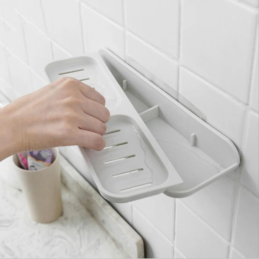 

Wall Organizer Shower Holder Bathroom Easy Clean Anti-slip Drain Double Layer No Drill