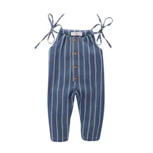 VTOM/одежда для малышей; летние комбинезоны на лямках для девочек; темно-синие комбинезоны без рукавов в полоску для маленьких детей; От 1 до 4 лет