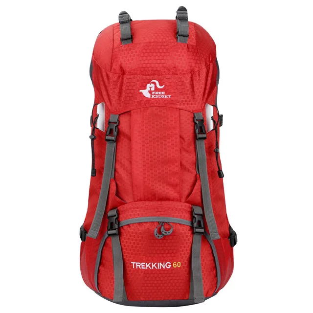 Mochila Deportiva 60L Большой Вместительный походный рюкзак для путешествий складной рюкзак для прогулок походная сумка с дождевиком - Цвет: Красный цвет