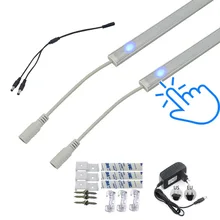 Комплект из 2 предметов, 5730, 12 В, Сенсорное включение/выключение лестницы, шкаф, кухонный ночник с адаптером 12 В, 2 А, импульсный источник питания