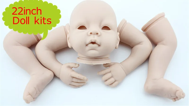 

Export Quality 22'' Reborn Doll Kits Made By Silicone Vinyl Bonecas Rebron doll kit for Children As DIY Toys Baby Birthday Gift