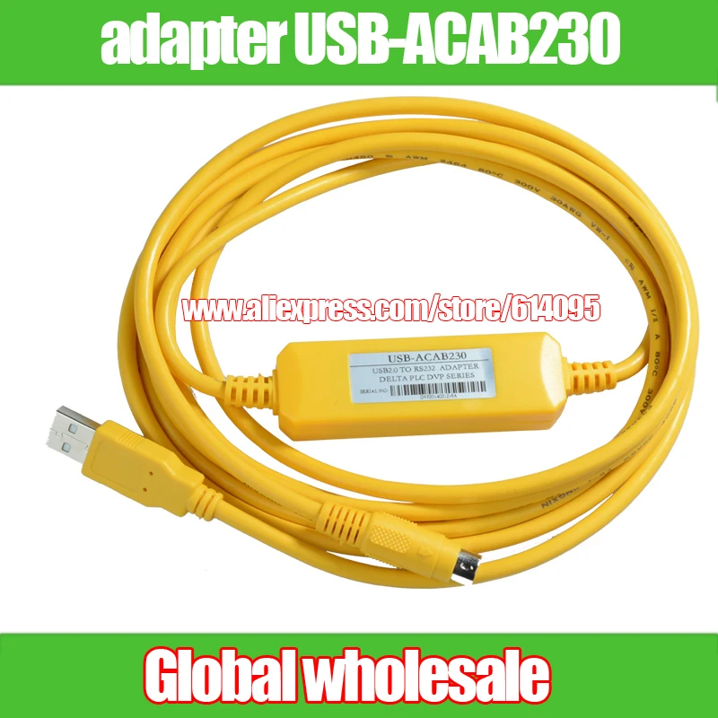 

1pcs USB TO RS232 adapter USB-ACAB230 USB-DVP USB PLC programming cable for Delta DVP series PLC
