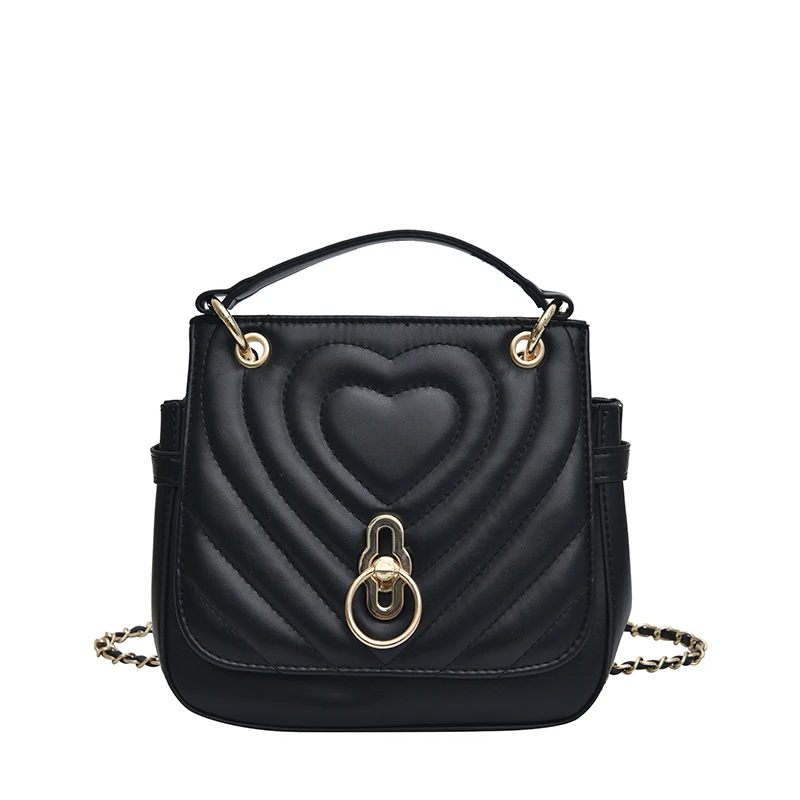 Сумка кожаная женская Новая Элегантная сумка через плечо женские кожаные сумки женские Bolsos Sac цепи роскошные сумки женские сумки дизайнерские - Цвет: Black