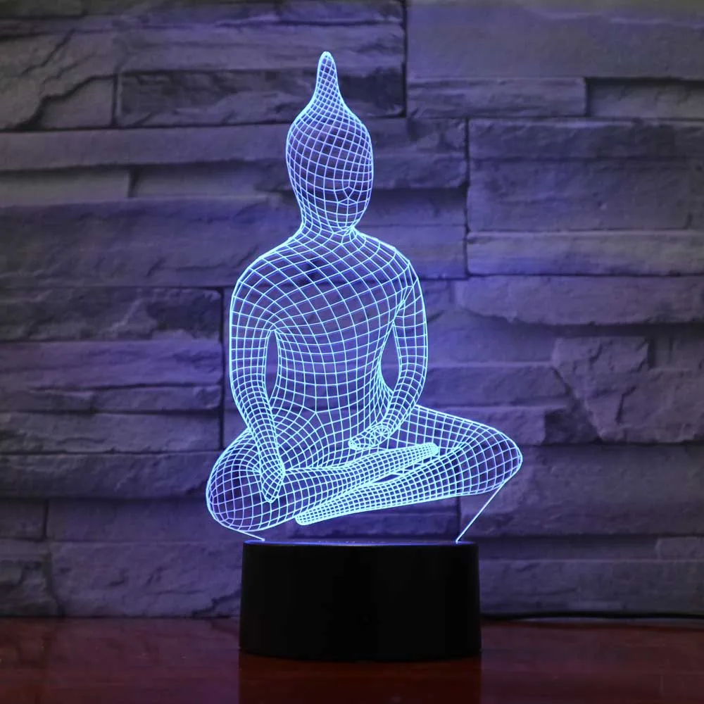 3d Lampe Buddha Table Lamp LED Night Light Color