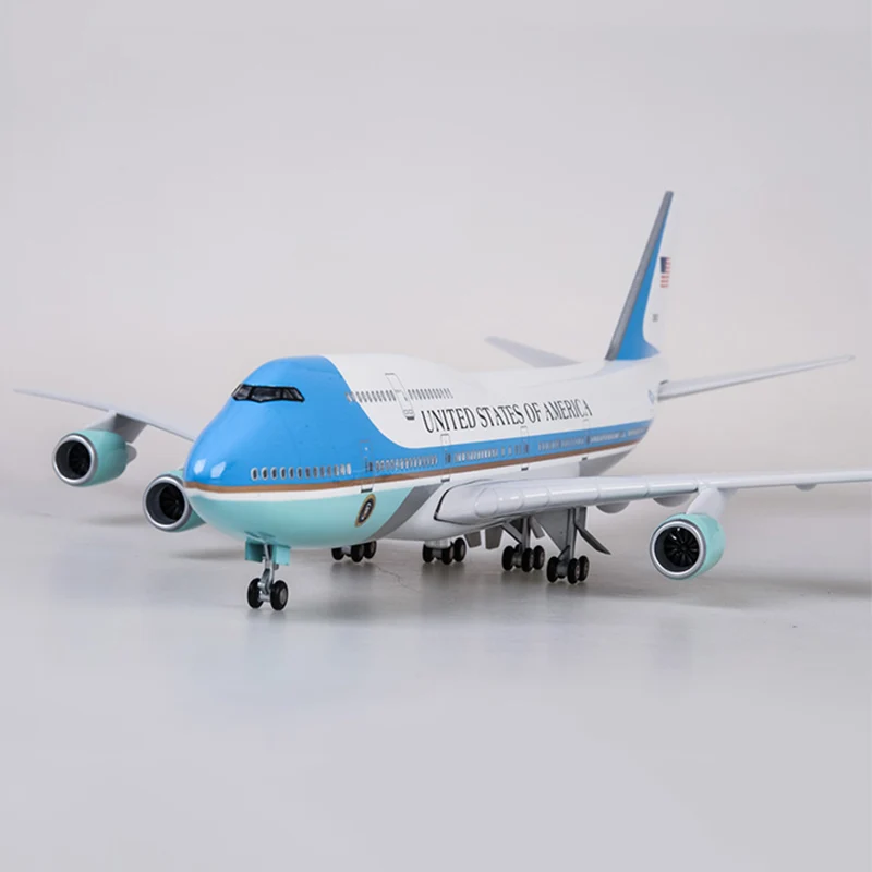 47 см модель PlaneToys Boeing 747 Air Force One модель самолета со светом и колесом 1/150 масштабная модель полученная литьем под давлением украшение из