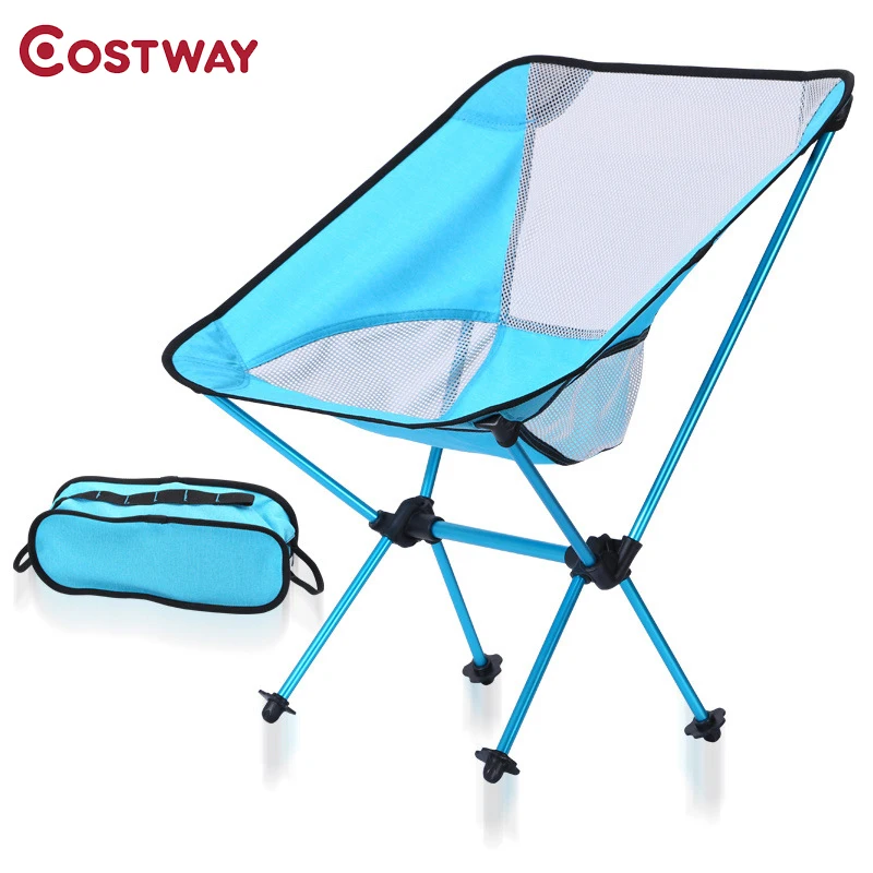 

COSTWAY Outdoor Camping Folding Chair Oxford Cloth Fishing Chair Ultra Light Portable Leisure Beach Chair W0211