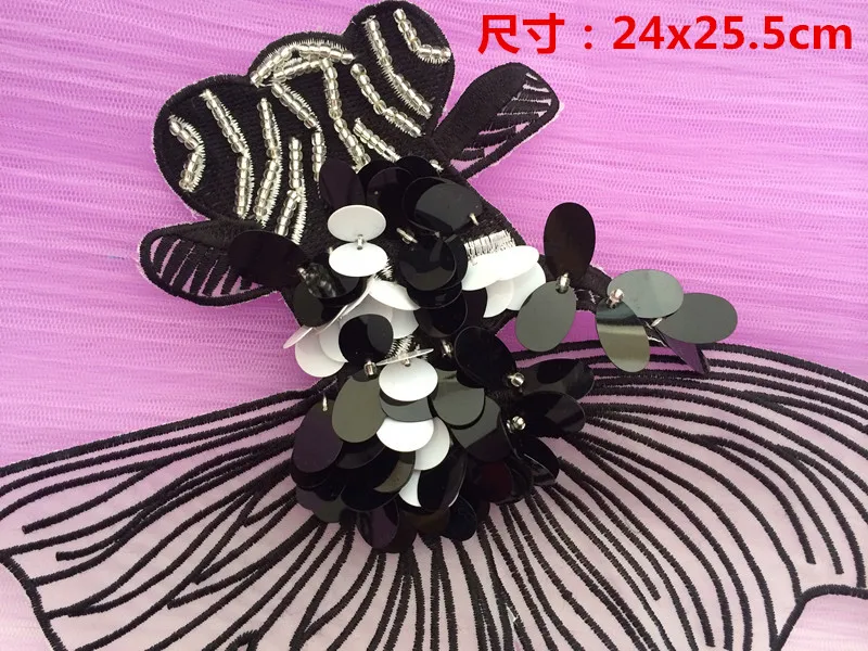 1 шт. большая вышивка нашивка &quotЗолотая рыбка&quot Аппликация Рыба DIY аксессуары