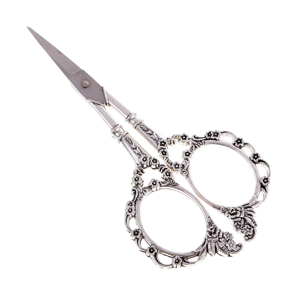 6pcs European Vintage Silver Embroidery Sewing Scissors Thimble Needle Case