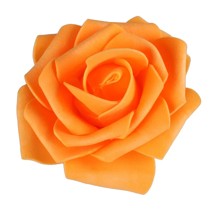 DIY Real Touch 3D Искусственные розы головы без стебля для свадебной вечеринки украшения дома(50 шт, светло-зеленый - Цвет: Orange