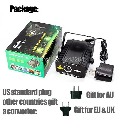 

Portable Sound Active Multiple 6 Patterns Green Red RG Laser Stage lighting Projector DJ Show Wedding Dance Bar Party Light-D