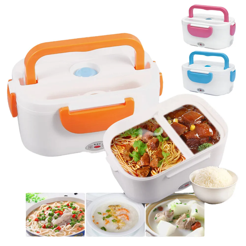 Behogar 220V Portable Electric Heated Thermal Food Container w/Two