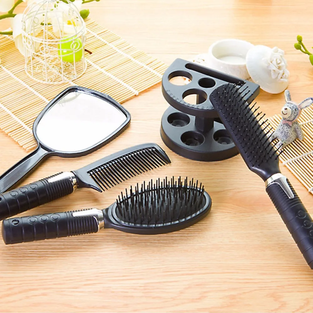 Hairbrushes combs hair Plastic Salon Hair Comb round & Mirror Set Hair