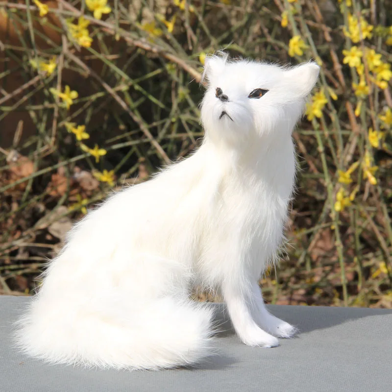 Free shipping cute stuffed animal 16cm white fox plush toy emulation
