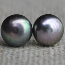 Идеальный настоящий пресноводный AAA 9 мм темно серый жемчуг серьги Модные ювелирные изделия серьги из серебра 925 для женщин