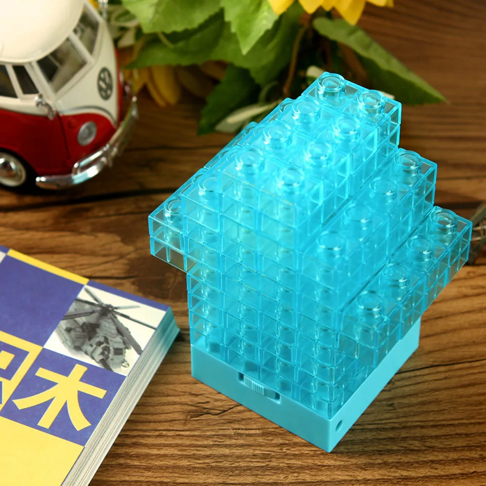 4 цвета креативный DIY игрушечный кирпич светильник Tetris строительный блок Ночной