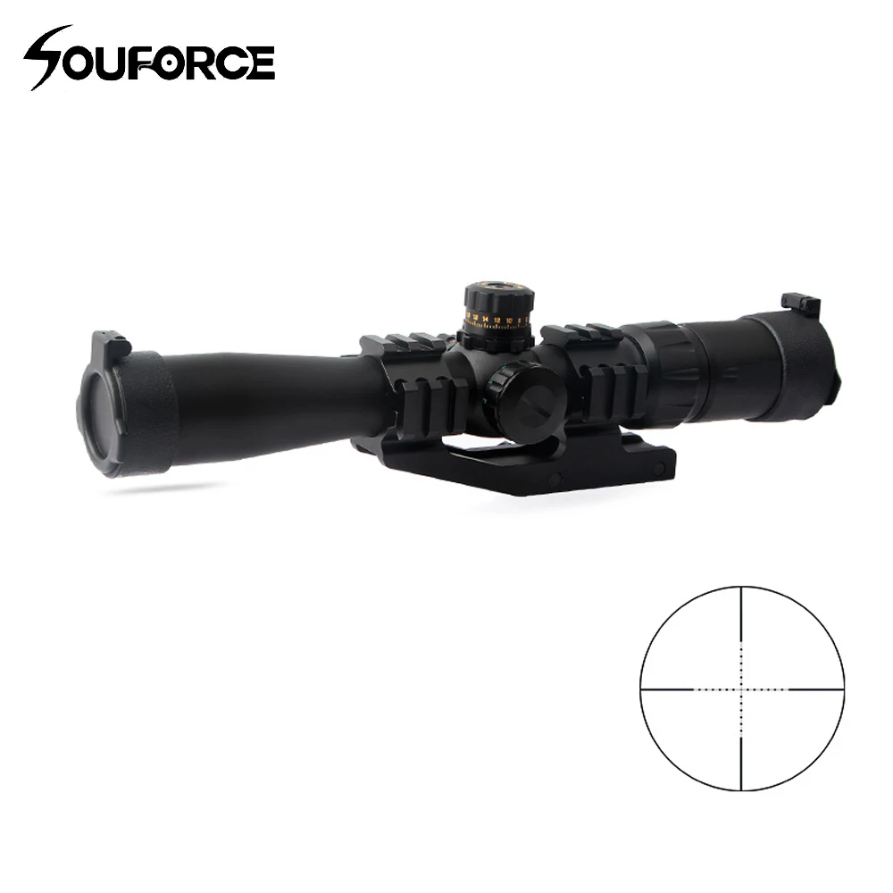 

Tactical 2-7X32BE Optical Rifle Scope Out-fit Red Green Blue Triple Illuminated Self-locking with Ring Accessory for Hunting