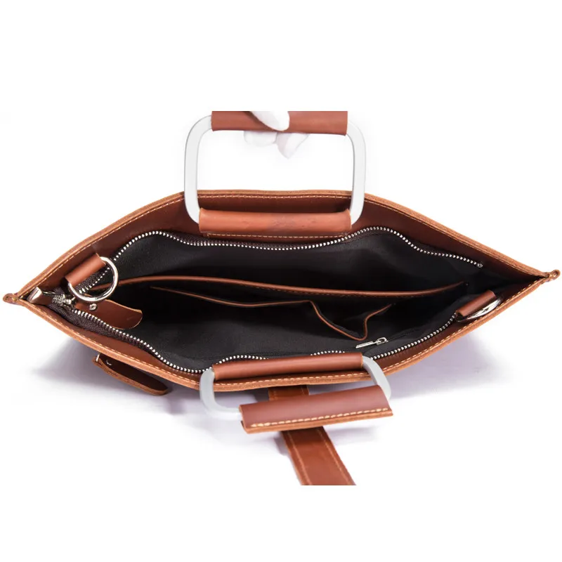 Black Brown Genuine Leather Briefcase For Man Vintage Men Messenger Bag Business Bags Male Tote A4 Document Case Handbags 6077 Black Brown Genuine Leather Briefcase For Man Vintage Men Messenger Bag Business Bags Male Tote A4 Document Case Handbags 6077