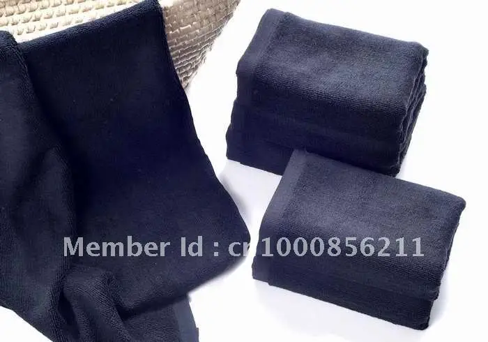 100% cotton salon vat dyed black hairdress towel / towel