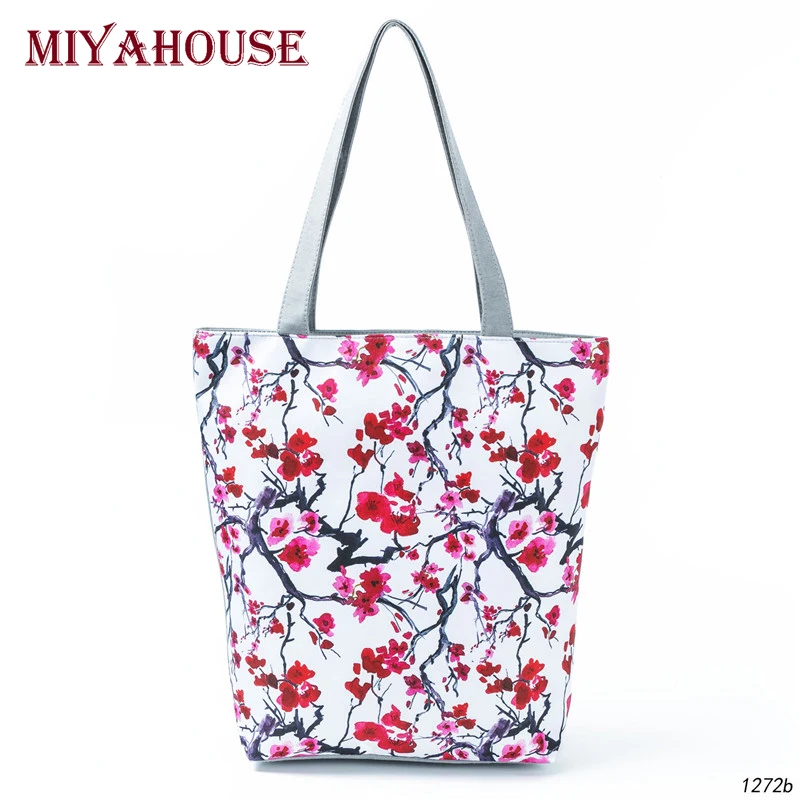 

Miyahouse Chinese Style Print Women Shoulder Bag Summer Beach Bag Female Canvas Tote Handbag Lady New Design Casual Shopping Bag