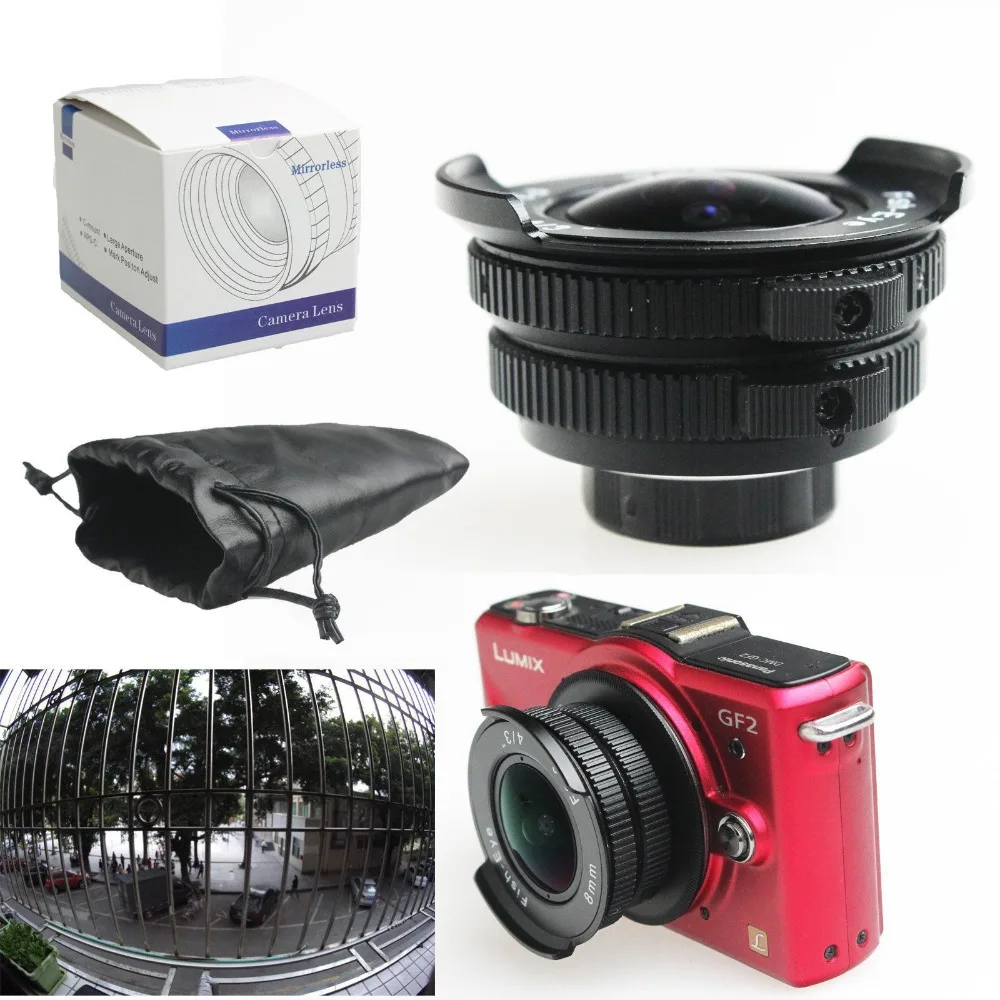 8mm F/3.8 C Mount 4/3" Fisheye Cctv Camera Lens For Micro 4/3 M4/3 E