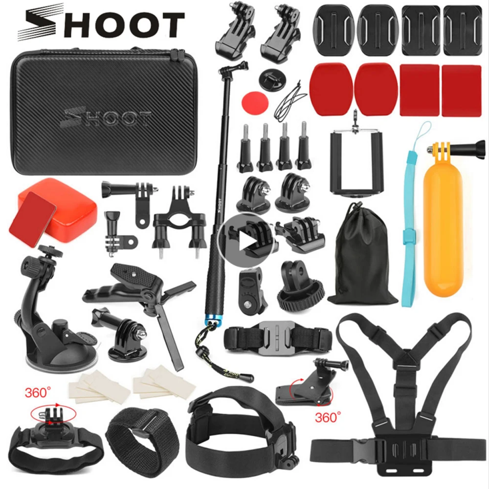 

SHOOT Action Camera Accessory for GoPro Hero 7 6 5 4 Black Xiaomi Yi 4K Lite 2 SJCAM SJ7 Eken H9 Go Pro Mount for Sony Nikon Set