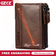 GZCZ мужской кошелек из натуральной кожи, короткий кошелек для монет, маленький винтажный кошелек, брендовый высококачественный дизайнерский кошелек, сумка для денег, Portomonee