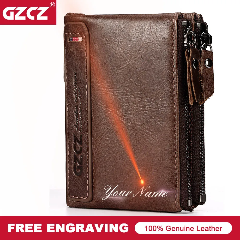 Кошелек GZCZ из натуральной кожи мужской короткий кошелек маленький винтажный