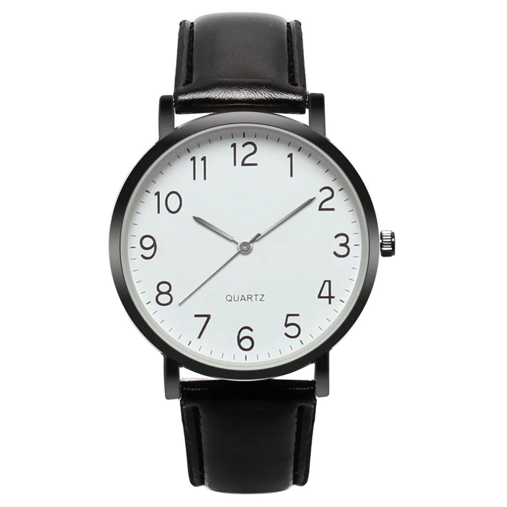 Saatleri2019 унисекс простые бизнес модные кожаные кварцевые наручные часы мужские часы лучший бренд класса люкс лучший подарок Masculino Reloj@ 4