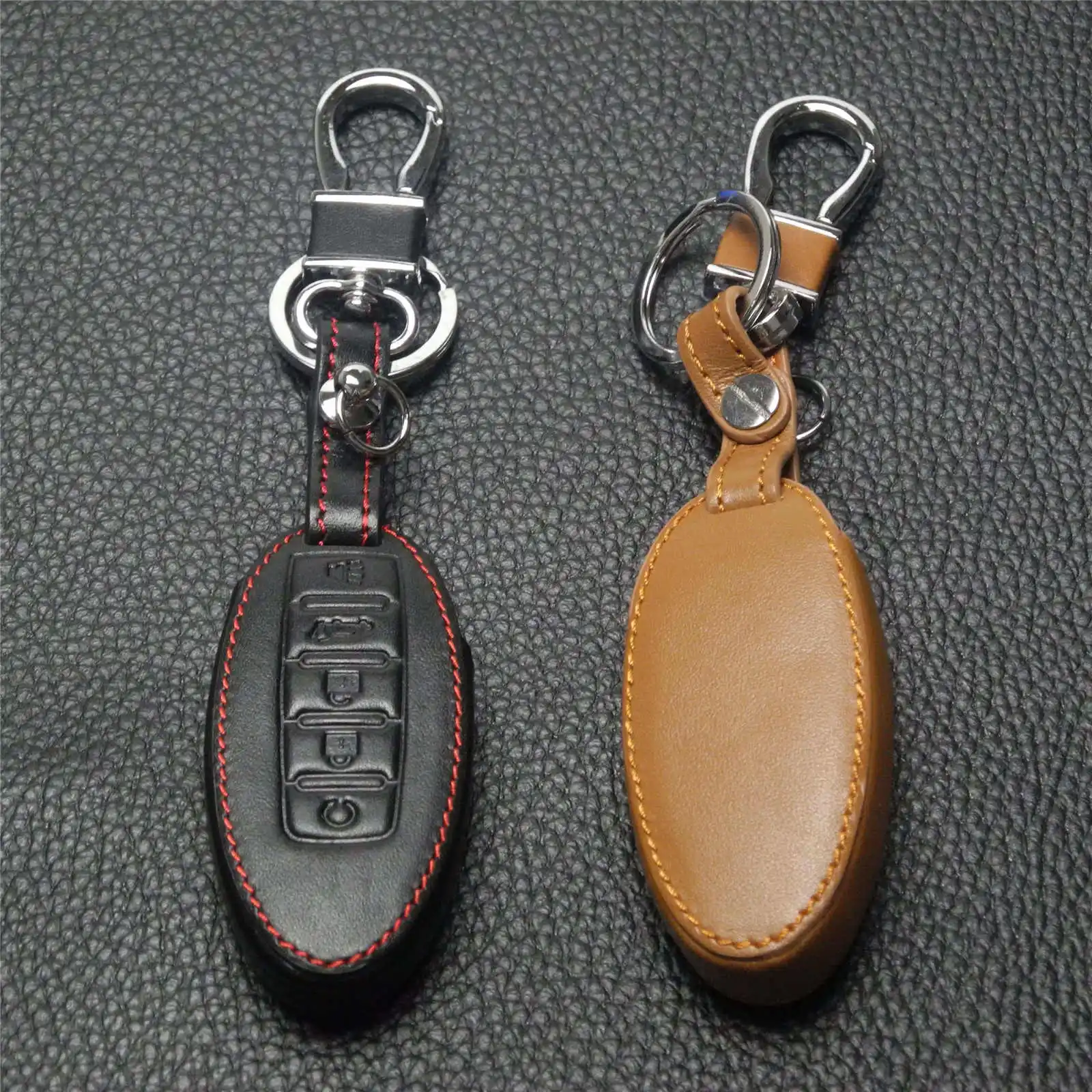 

5 Buttons Leather Car Key Cover Case for Nissan Murano 2016-2017 Altima Maxima Infiniti EX FX G37 Q60 QX50 QX70 Remote Styling