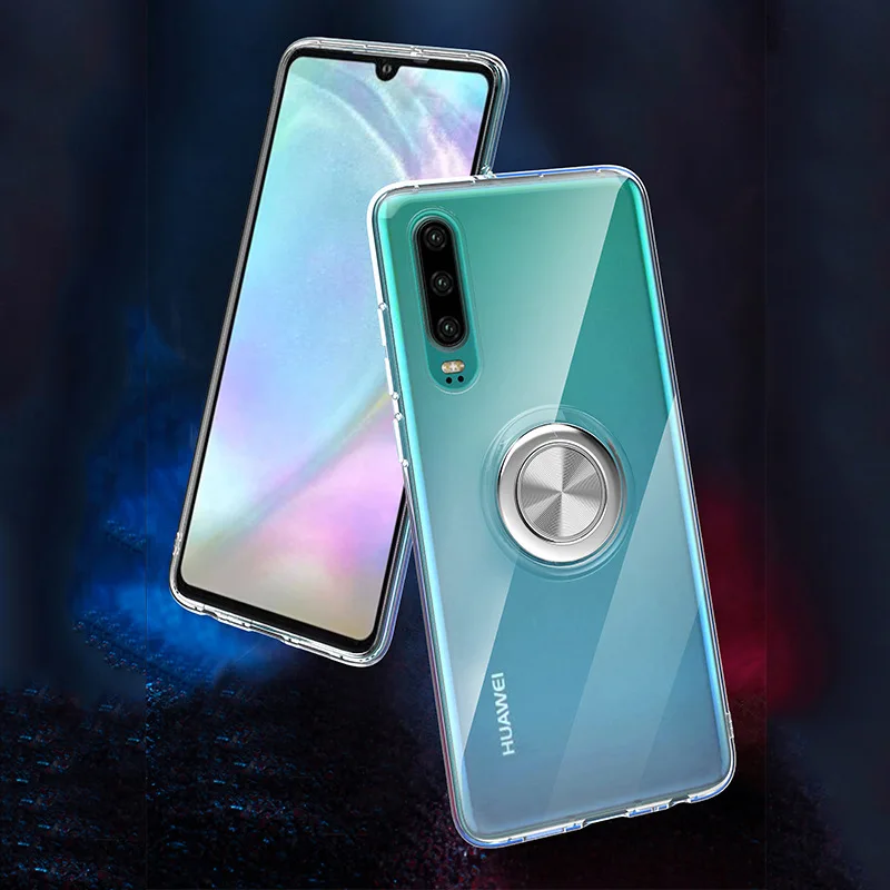 Capa de Silicone Anel de Dedo para Huawei P30 Macio Claro Hold Carro Magnético Telefone Case For Huawei Companheiro 20 Mate20 Nova4 P20 Pro 10 Carro Magnético Telefone Case For Huawei Companheiro 20 mate20 PRO NOVA4