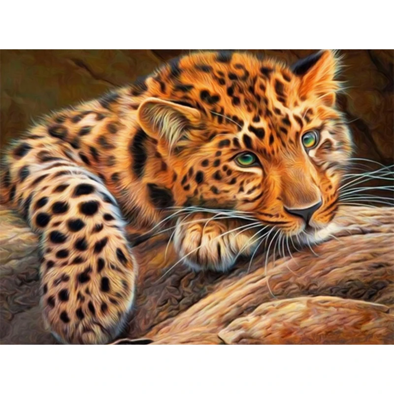 Diy 5d картина вышитая бисером Алмазная мозаика животных leopard home decor алмаз вышивания