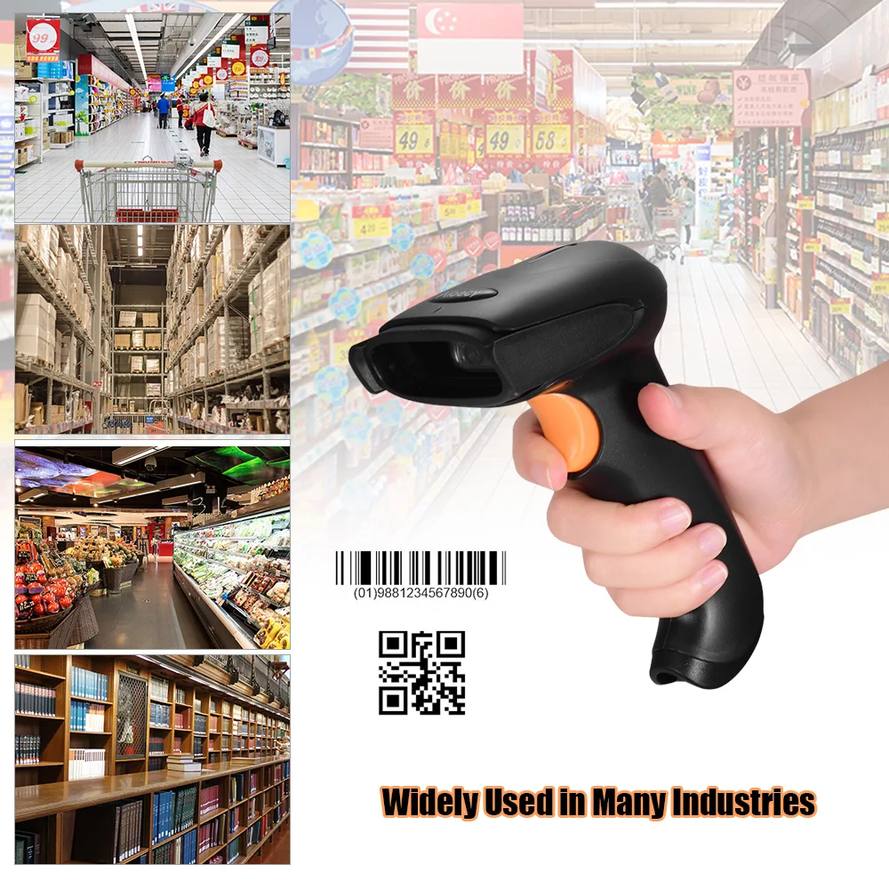 Aibecy ручной qr сканер штрих кода USB 2 4G беспроводной 1D 2D считыватель изображений CMOS