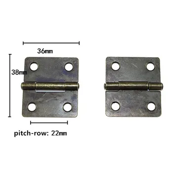 

Bronze Small Iron Cabinet Door Hinge,Door Butt Hinges For Wooden Box,4 Holes Hinge Bag Accessory,With Screws,36*38mm,20Pcs