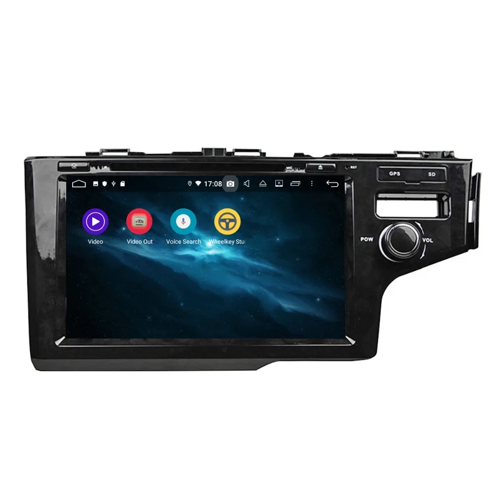Cheap 9 inch Car CD DVD player Android7.1 Quad core Car GPS navigation for Honda Fit RHD 2014-2017 radio mirror link mp3 video player 8