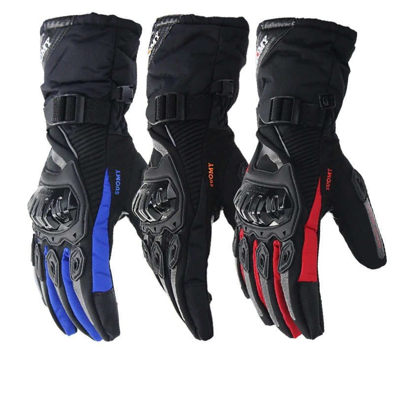 SUOMY мотоциклетные перчатки мужские водонепроницаемые ветрозащитные зимние мото перчатки с сенсорным экраном Gant Moto Guantes Мотоциклетные Перчатки