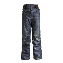 Мужские однобортные лыжные штаны с линией талии Корейская уличная ветронепроницаемая Водонепроницаемая теплая ковбойские брюки размер xs-xl