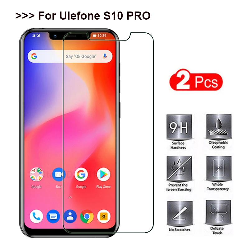 

2Pcs Tempered Glass for Ulefone S10 Pro Screen Protector cover Explosion-proof Mobile phone Film for Ulefone S10 S 10 Pro Case