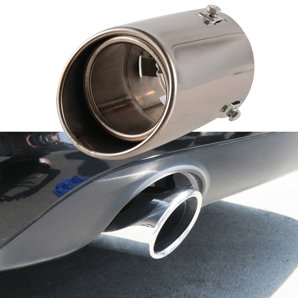 Car Exhaust Pipe Straight Car Stainless Steel Chrome Square Tail Muffler Tip Pipe Automobile Exhaust Pipes