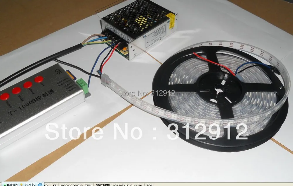 

4m DC5V 60pixels ws2811 built-in led digital strip+SD card controller+ 60W power supply;white PCB,waterproof in silicon tube