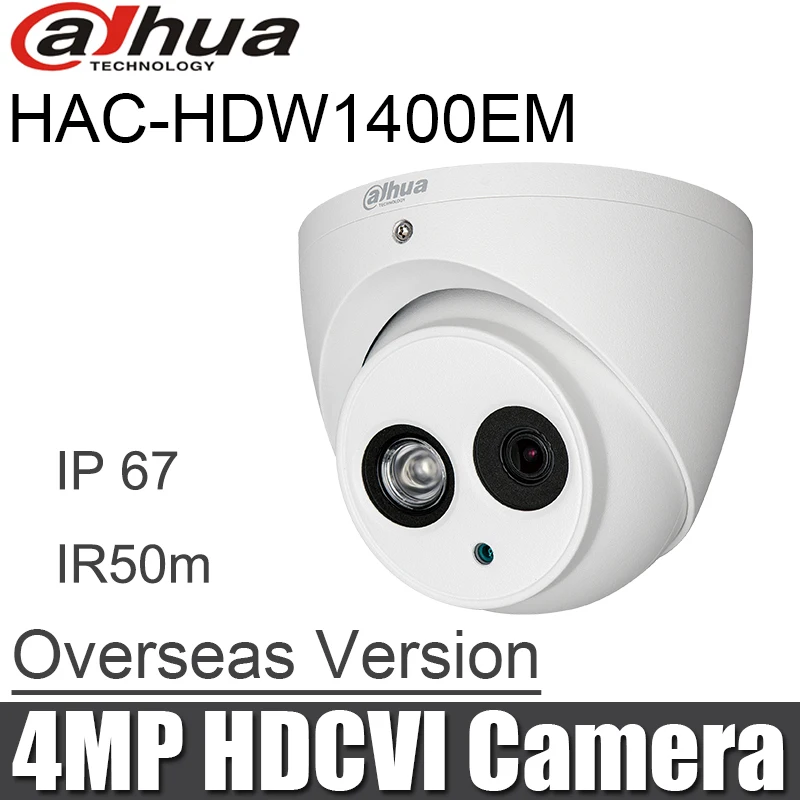 Dahua HAC HDW1400EM 4MP HDCVI IR Eyeball аналоговая камера 50m IP67 водонепроницаемая DH HDW1400EMP