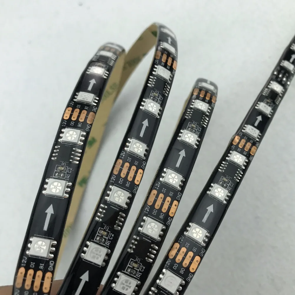 5 м/катушка WS2818 60 Светодиодный s/m(20 пикс./м) DC12V RGB полноцветный светодиодный